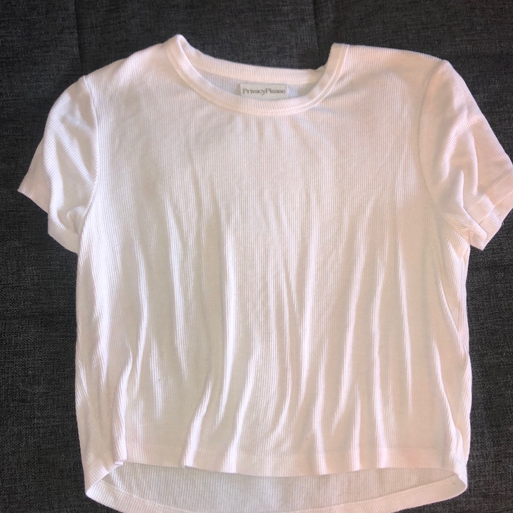 Privacy please white crop top